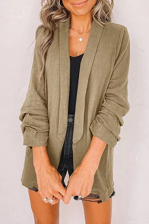 Casual Elegant Solid Patchwork Pocket Turndown Collar Outerwear