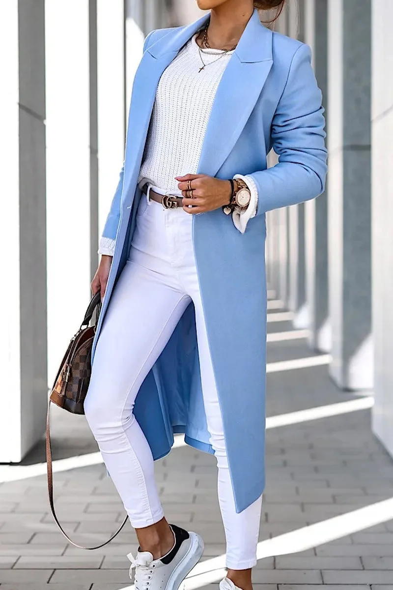 Casual Elegant Solid Turndown Collar Outerwear(6 Colors)