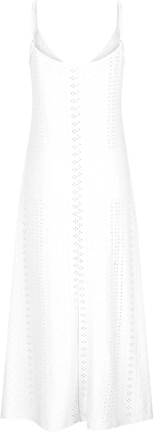 Ceboyel Womens Spaghetti Strap Eyelet Maxi Dress Summer Casual Vacation Dresses Boho Beach Sundresses Bohemian Outfits 2024