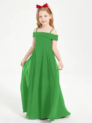 Chic Junior Bridesmaid Dresses Off the Shoulder Green
