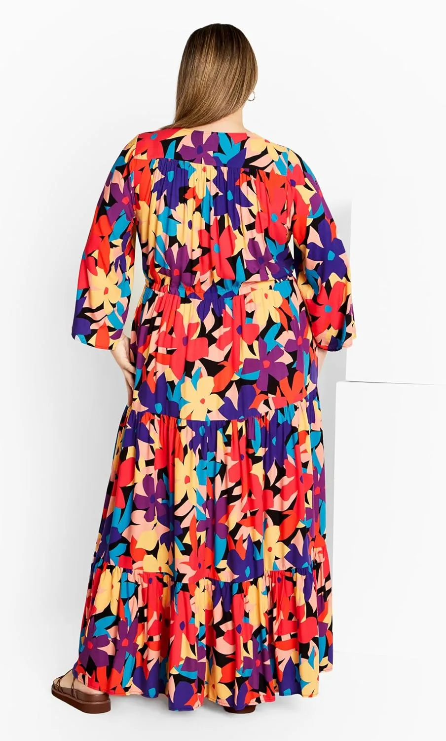 City Chic Plus Size Dress, Endless Sun Print Maxi Dress