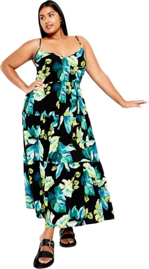 City Chic Women's Plus Size Oasis Print Maxi Dress