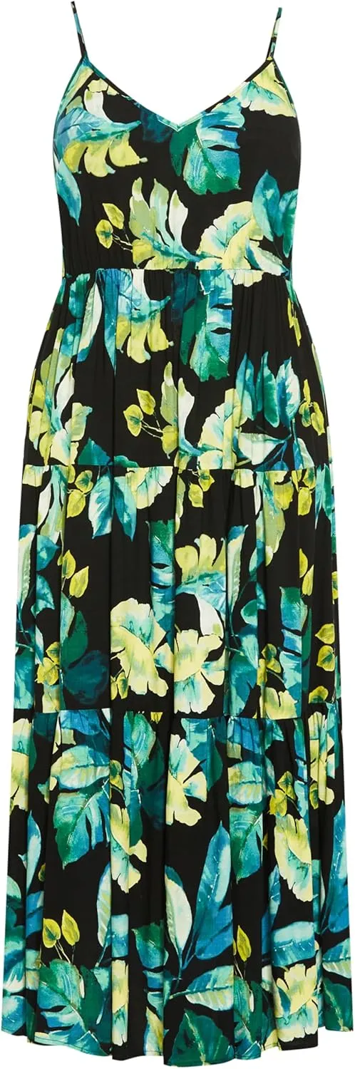 City Chic Women's Plus Size Oasis Print Maxi Dress