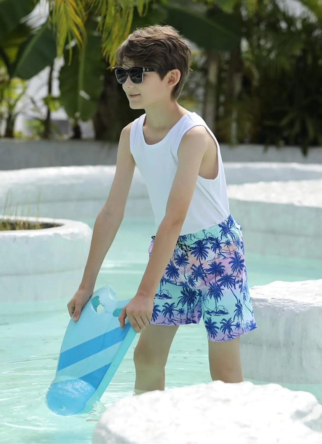 Cozople Boys Swim Trunks Compression Liner Swim Shorts Quick Dry Bathing Suit with Boxer Brief Swimwear 2-20T