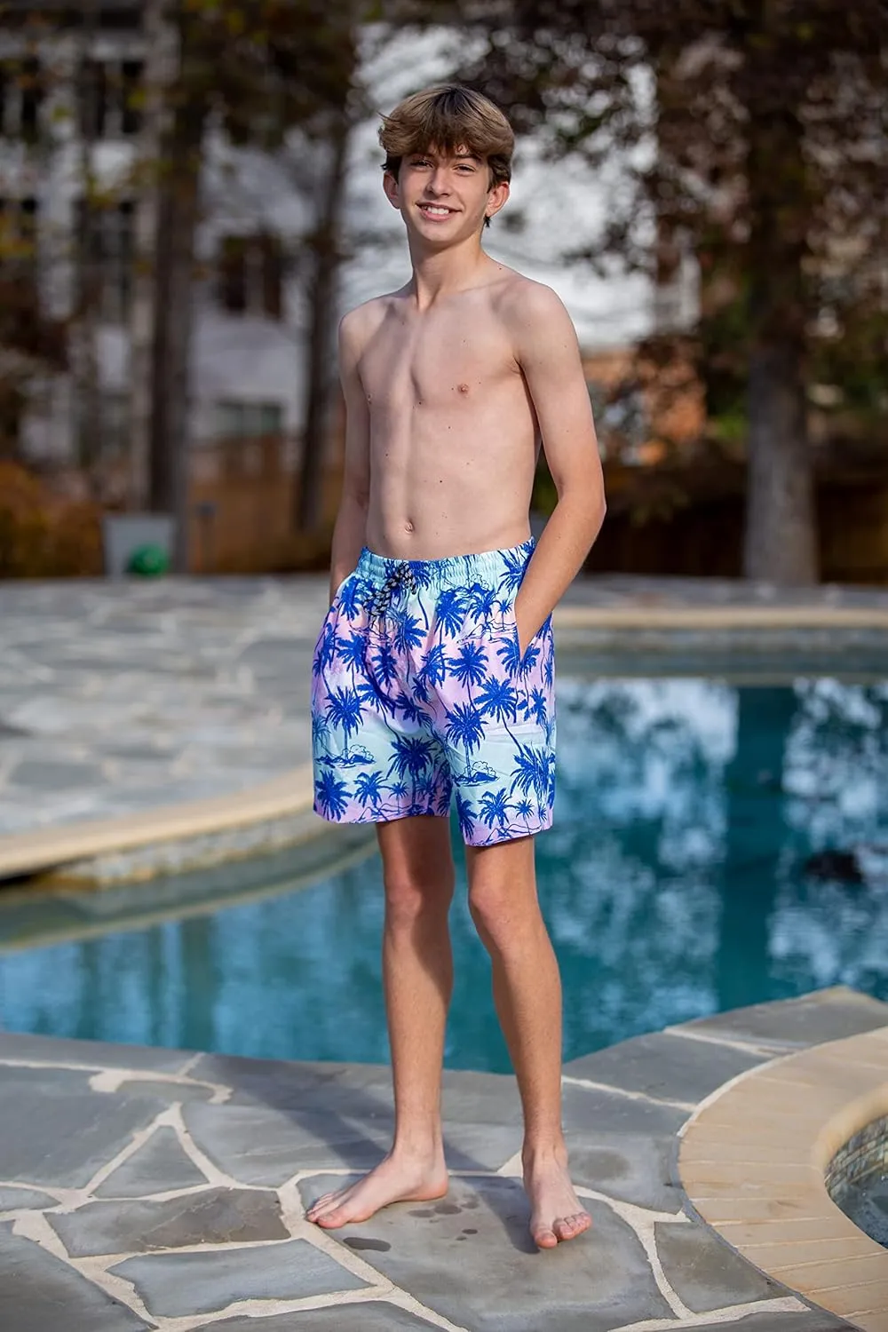 Cozople Boys Swim Trunks Compression Liner Swim Shorts Quick Dry Bathing Suit with Boxer Brief Swimwear 2-20T