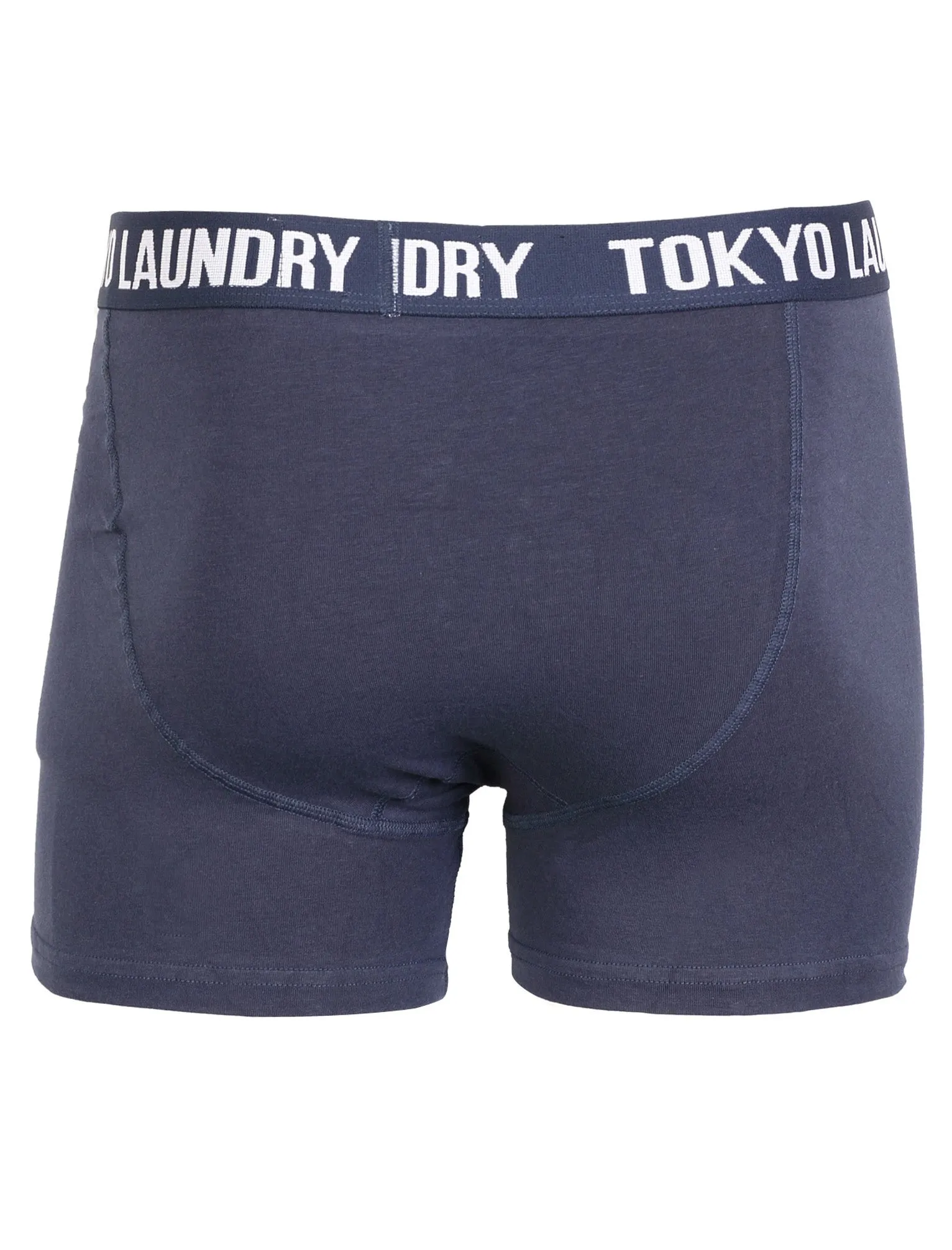 Dakota ( 2 Pack) Boxer Shorts Set in Mood Indigo Marl / Dark Grey  - Tokyo Laundry