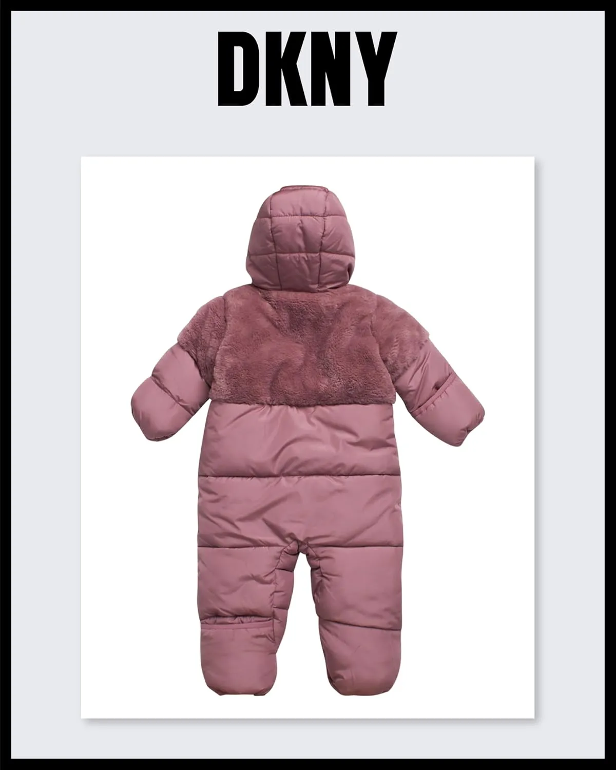 DKNY Girl's Snowsuit - Cozy Soft Girl's One Piece Jumpsuit with Polar Fleece Lining- Cute Winter Baby Girls Clothes (12-24M)