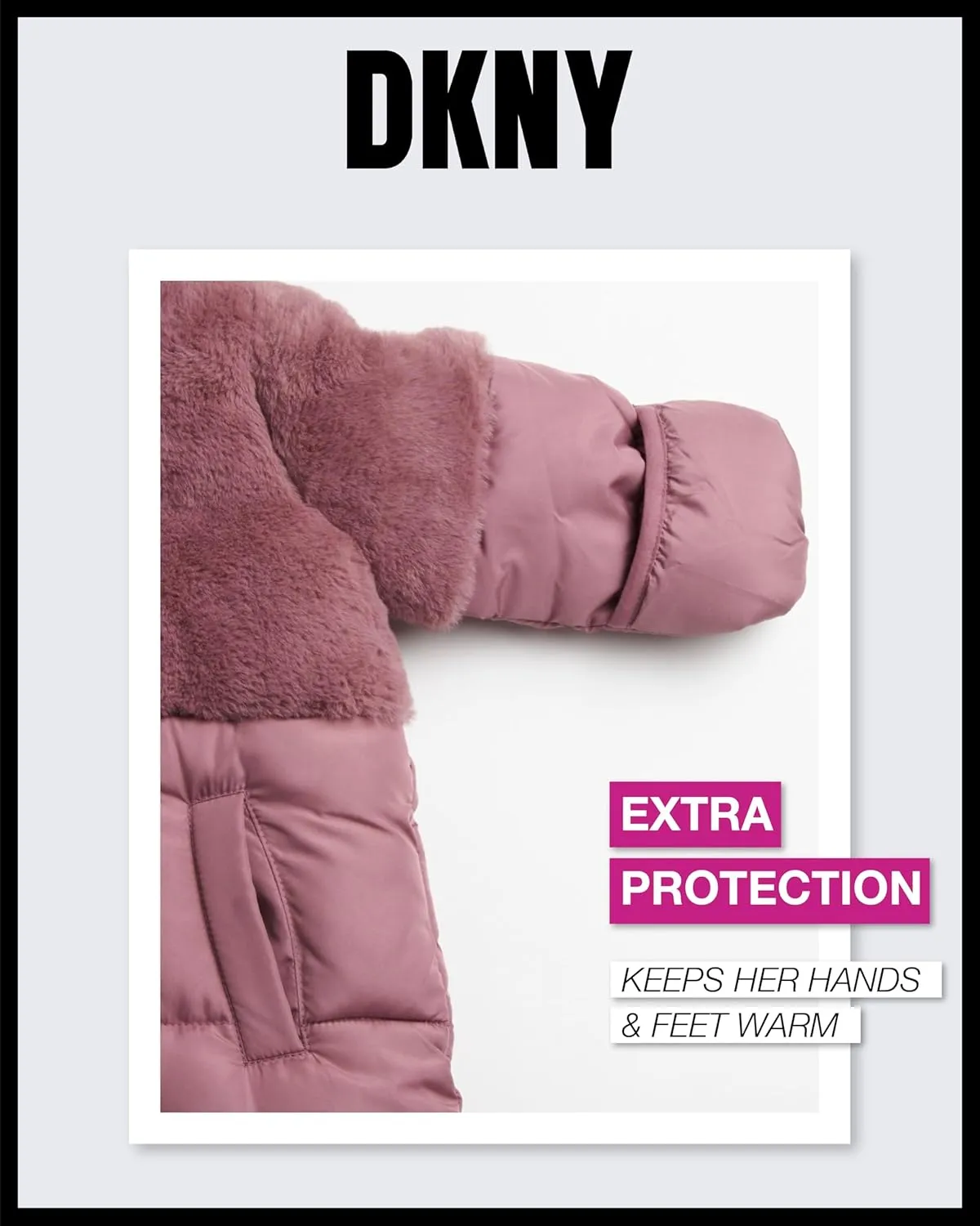 DKNY Girl's Snowsuit - Cozy Soft Girl's One Piece Jumpsuit with Polar Fleece Lining- Cute Winter Baby Girls Clothes (12-24M)