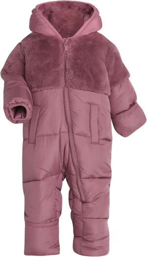 DKNY Girl's Snowsuit - Cozy Soft Girl's One Piece Jumpsuit with Polar Fleece Lining- Cute Winter Baby Girls Clothes (12-24M)