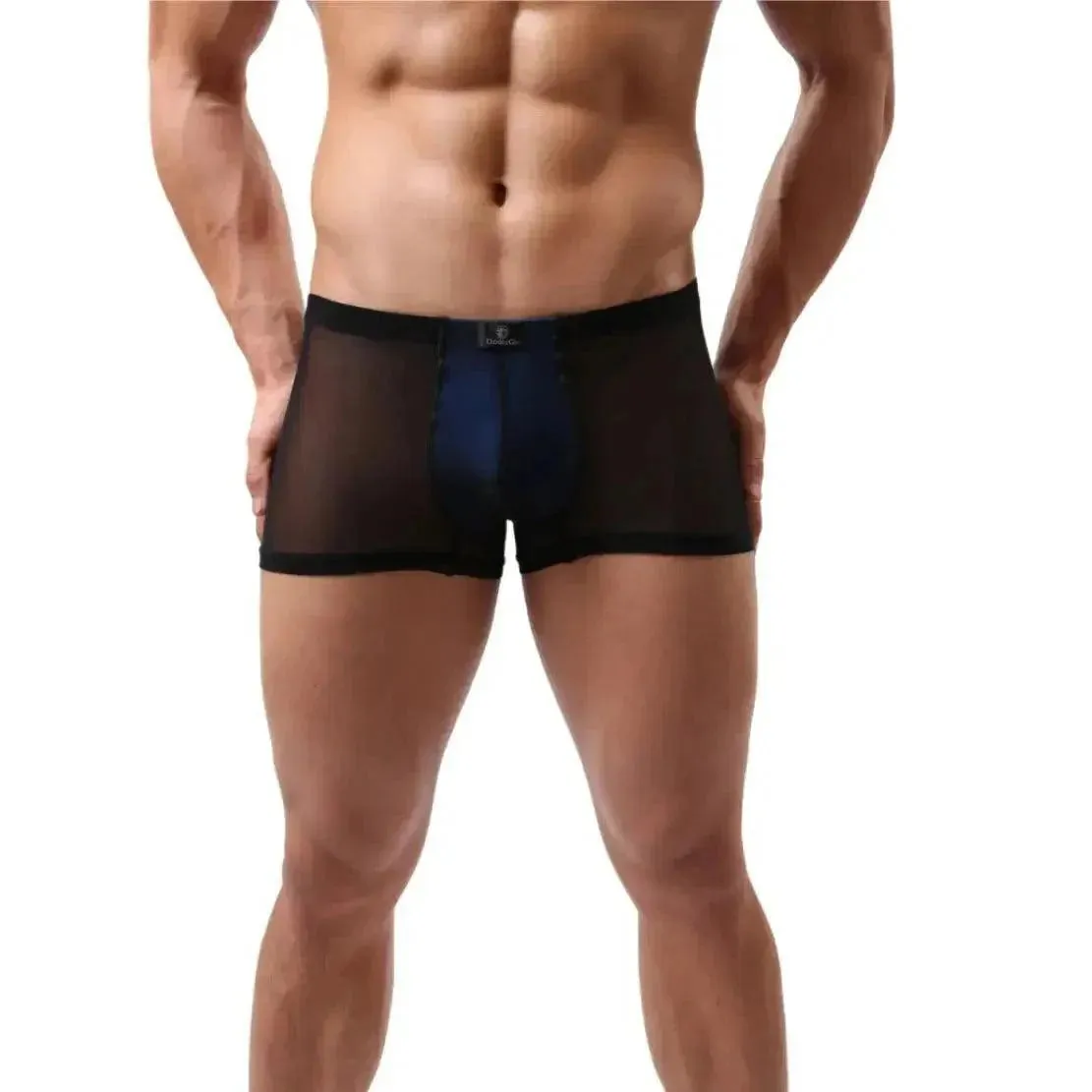Domige Men's Modal-Lined Sheer Mesh Boxer Shorts - Breathable Supportive Underwear