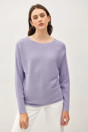 Don't Let Go Dusty Blue Boat Neck Pullover Top