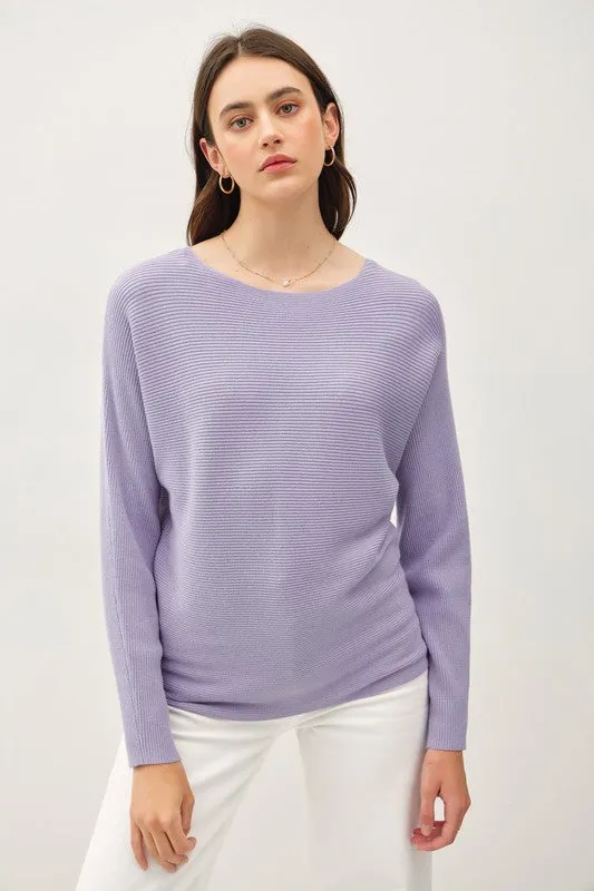 Don't Let Go Dusty Blue Boat Neck Pullover Top