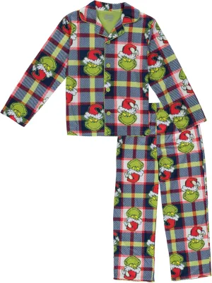 Dr. Seuss The Grinch Pajamas 2-Piece Matching Set - Cozy Christmas PJs Loungewear for Toddlers & Big Kids Boys Girls