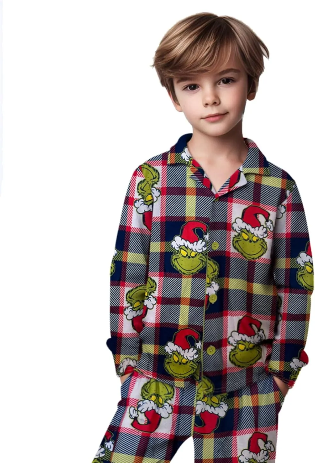 Dr. Seuss The Grinch Pajamas 2-Piece Matching Set - Cozy Christmas PJs Loungewear for Toddlers & Big Kids Boys Girls