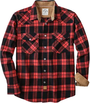 Dubinik Mens Flannel Shirts Long Sleeve Casual Cozy Pearl Snap Shirts for Men Western Cowboy Plaid Soft Pure Cotton