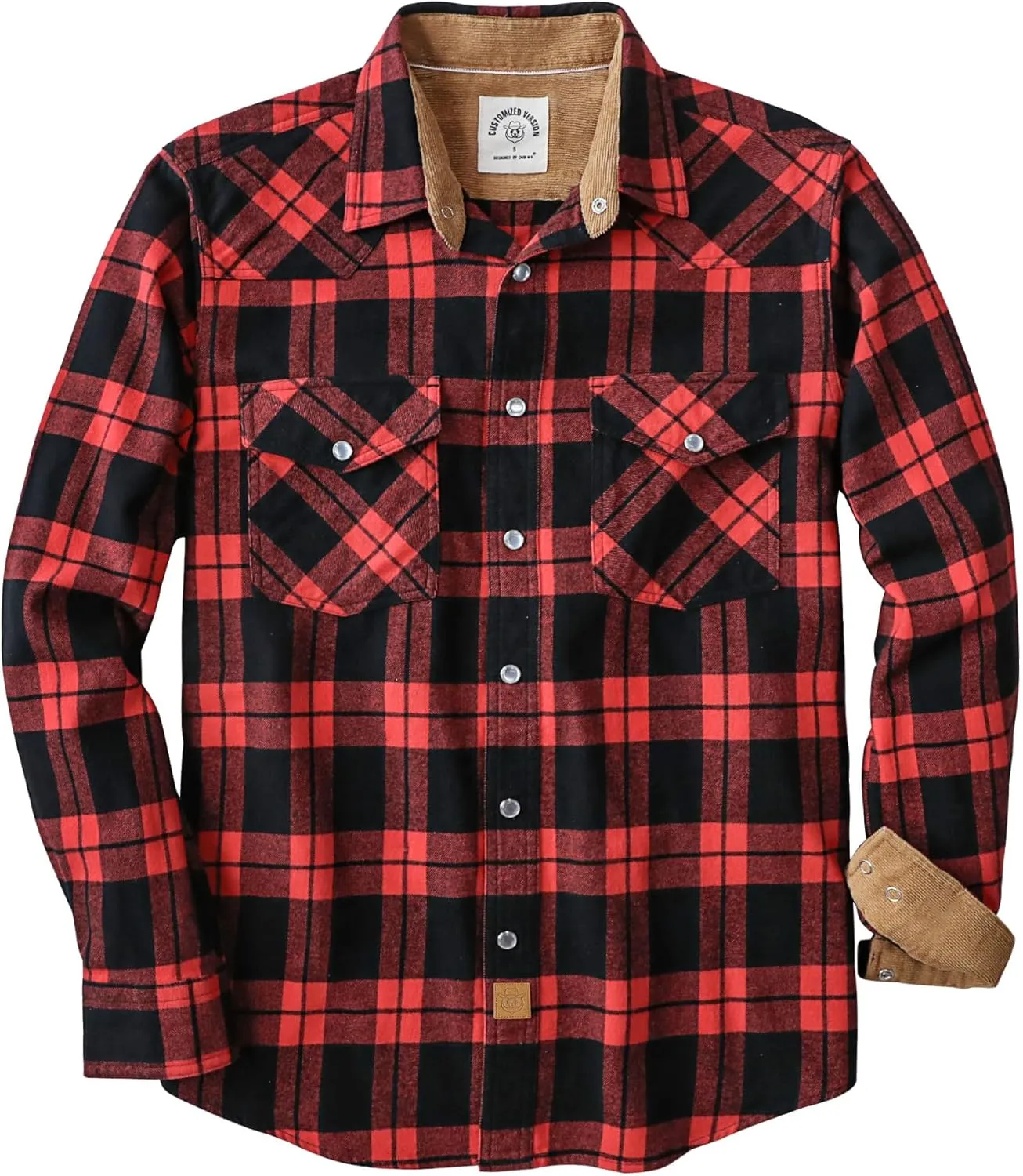 Dubinik Mens Flannel Shirts Long Sleeve Casual Cozy Pearl Snap Shirts for Men Western Cowboy Plaid Soft Pure Cotton