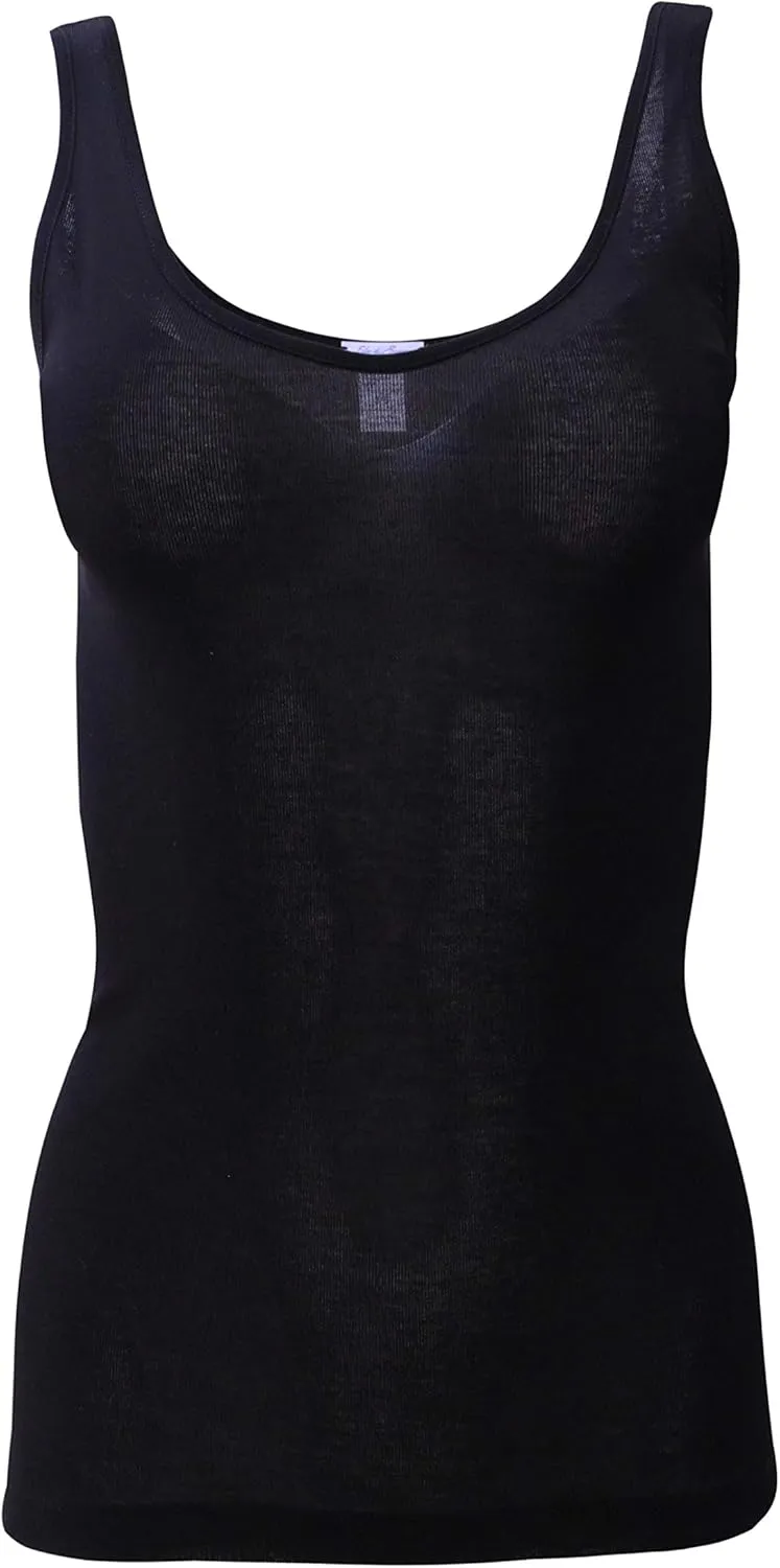 EGI  Luxury 100% "Filo di Scozia Cotton Women's Tank Camisole (S - XXXL). Proudly Made in Italy.