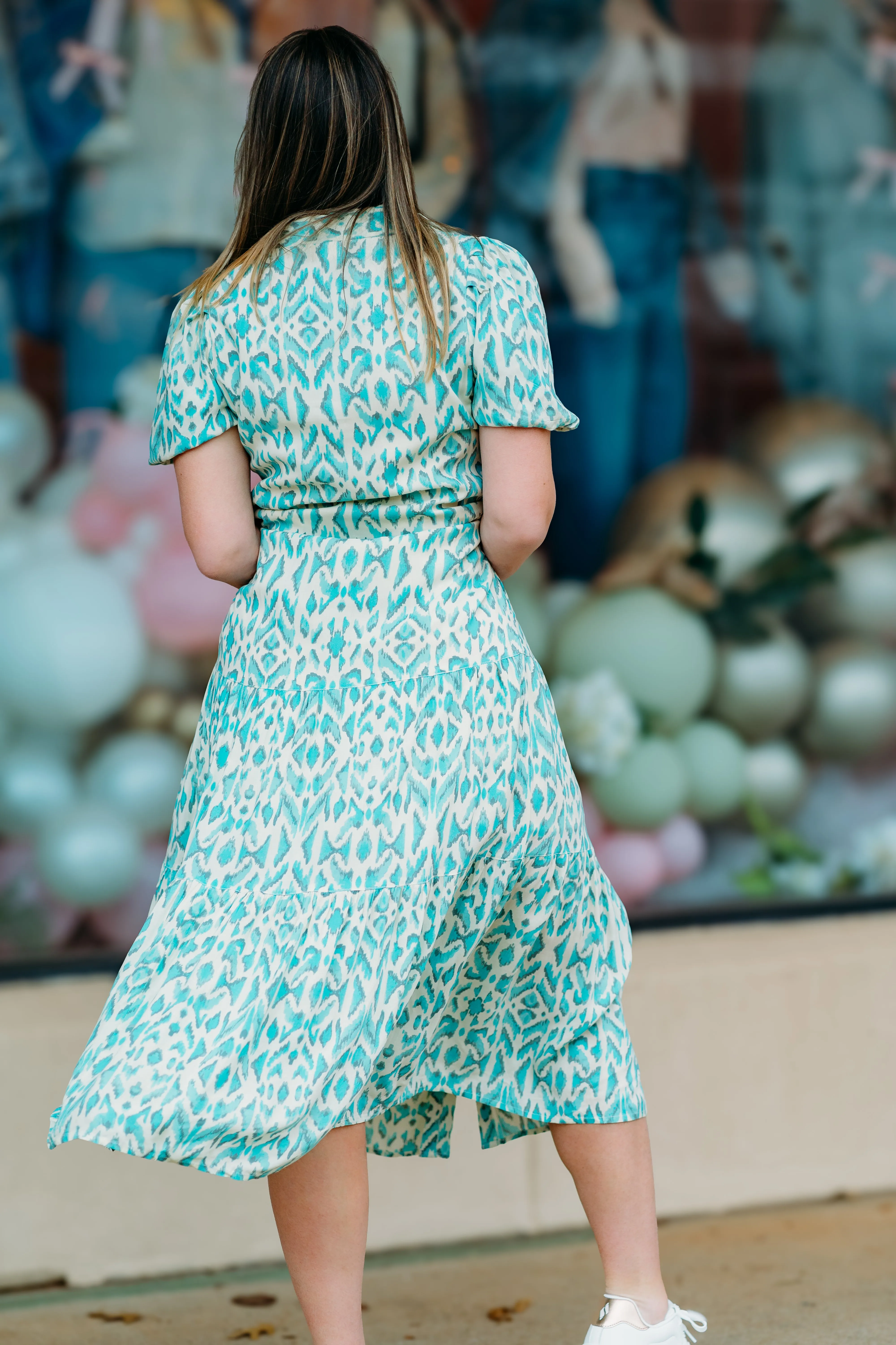 Elan: Midi Dress in Blue Casablanc