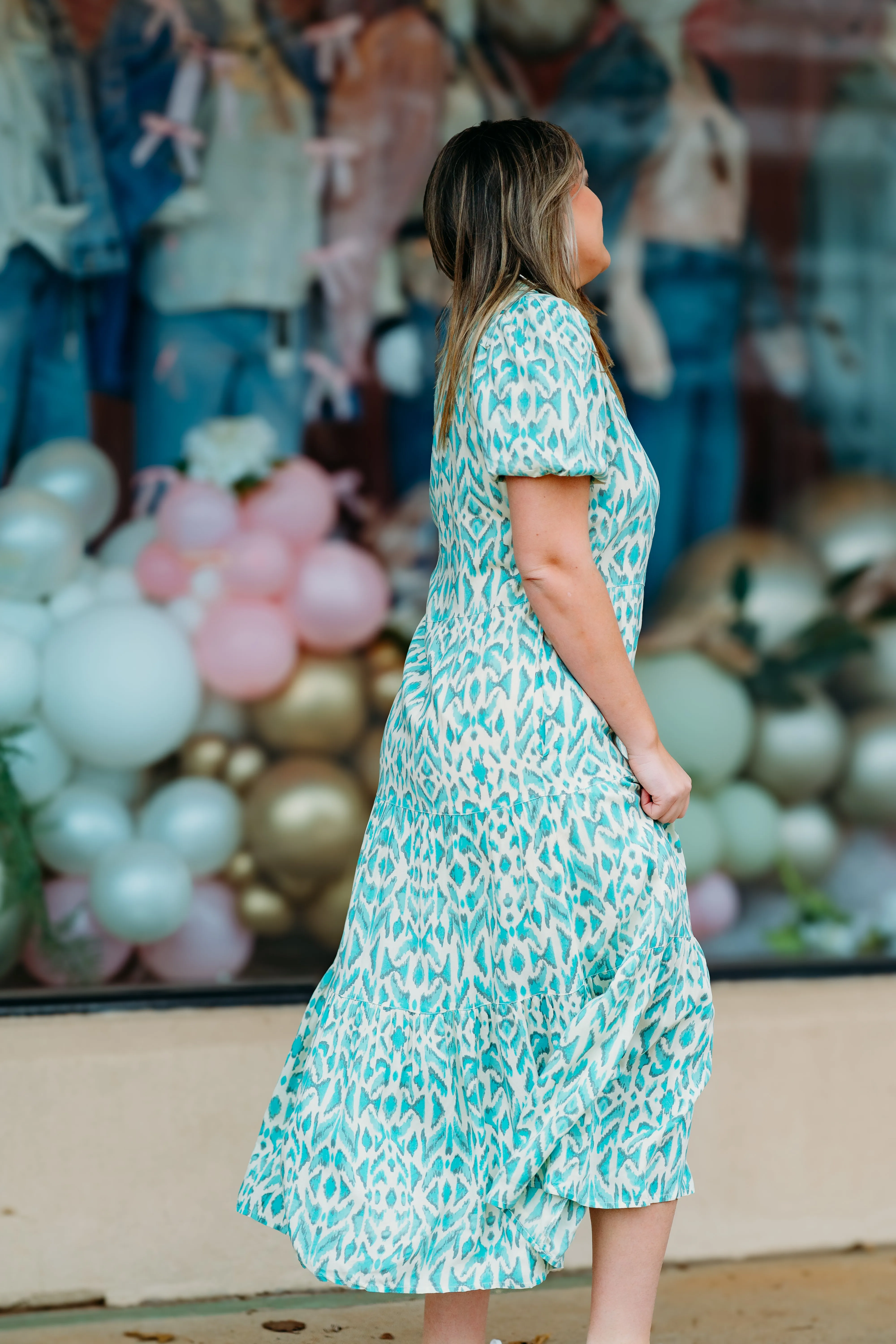 Elan: Midi Dress in Blue Casablanc