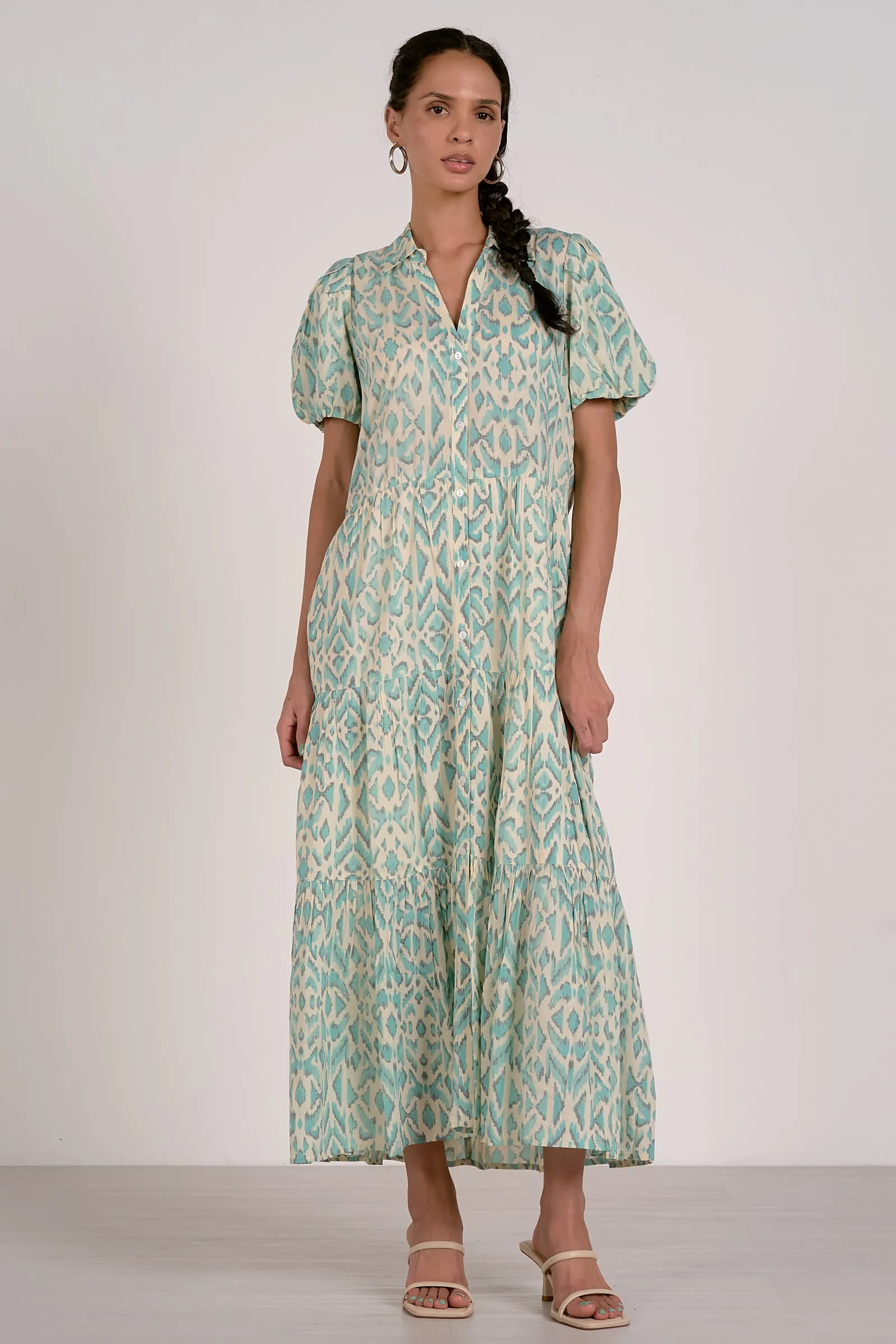 Elan: Midi Dress in Blue Casablanc