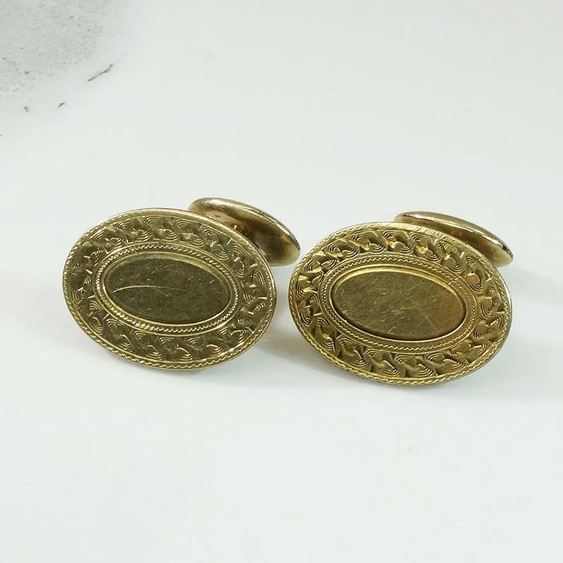 Engraved Victorian Gold Filled Cufflinks