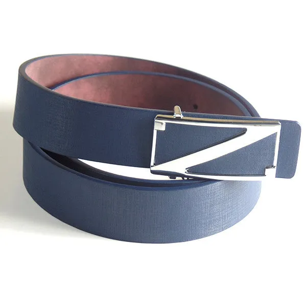 Fashionable Blue Belt with Silver Z Buckle