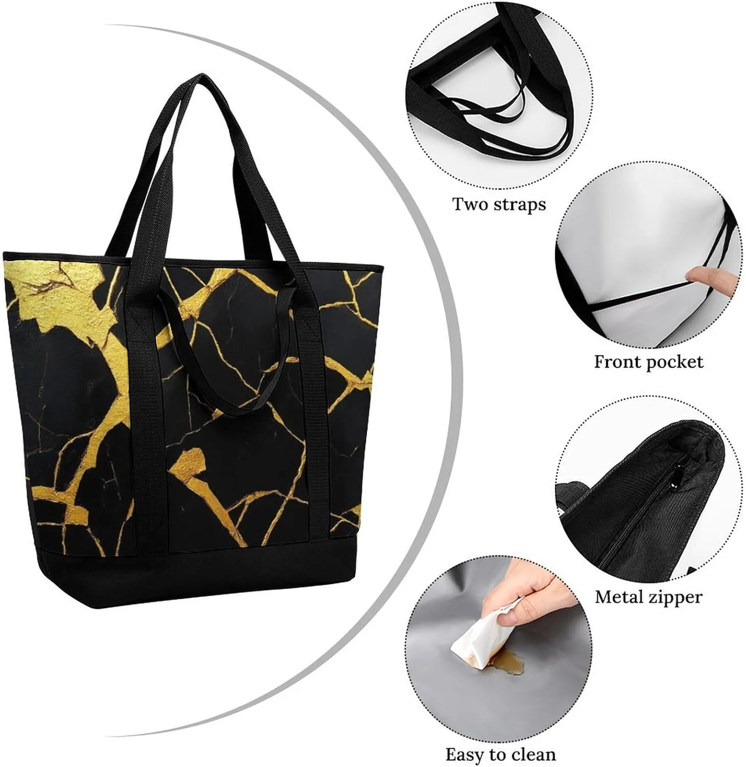 Fashionable Commuter Tote Bag Large Insulated Work Handbag