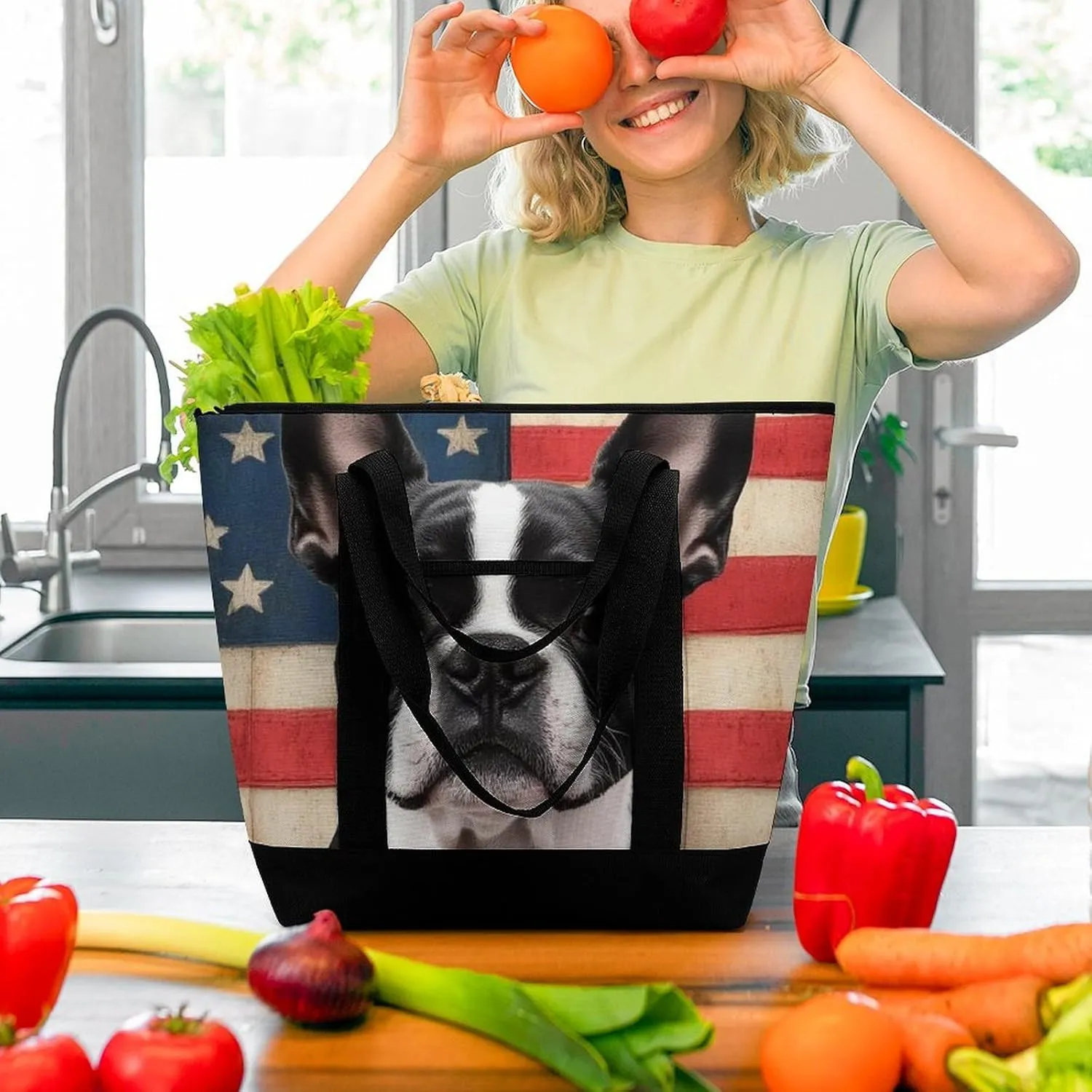 Fashionable Commuter Tote Bag Large Insulated Work Handbag