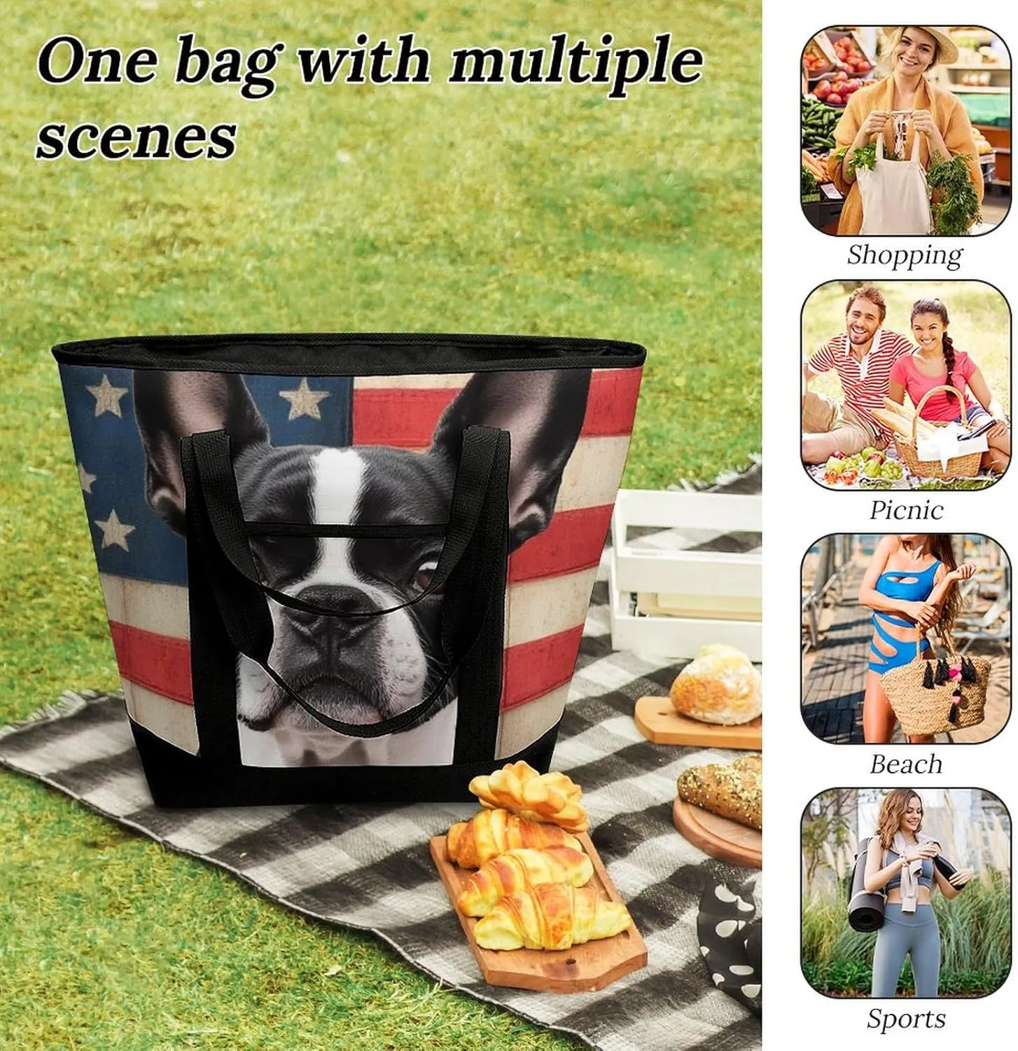 Fashionable Commuter Tote Bag Large Insulated Work Handbag