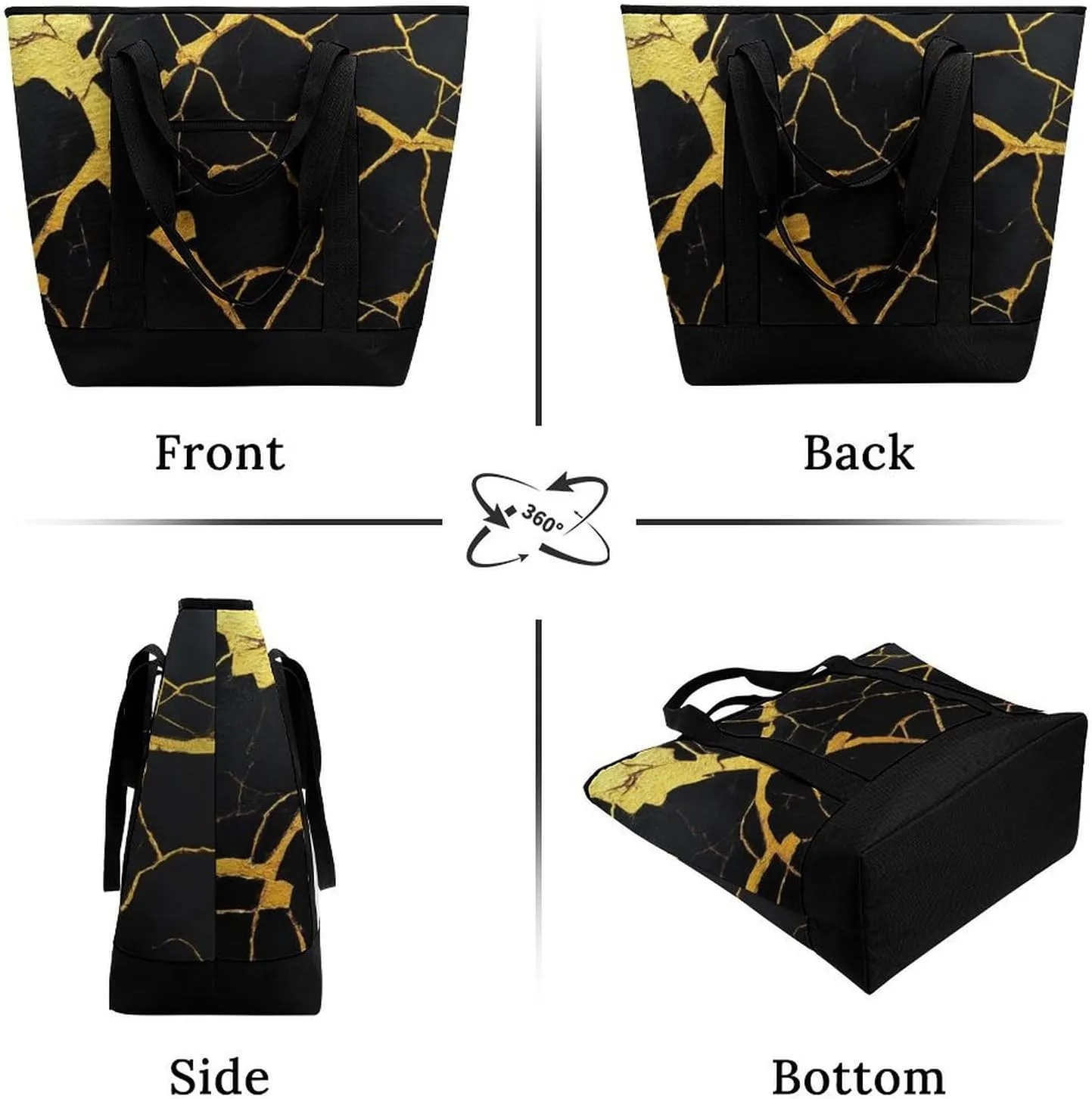 Fashionable Commuter Tote Bag Large Insulated Work Handbag