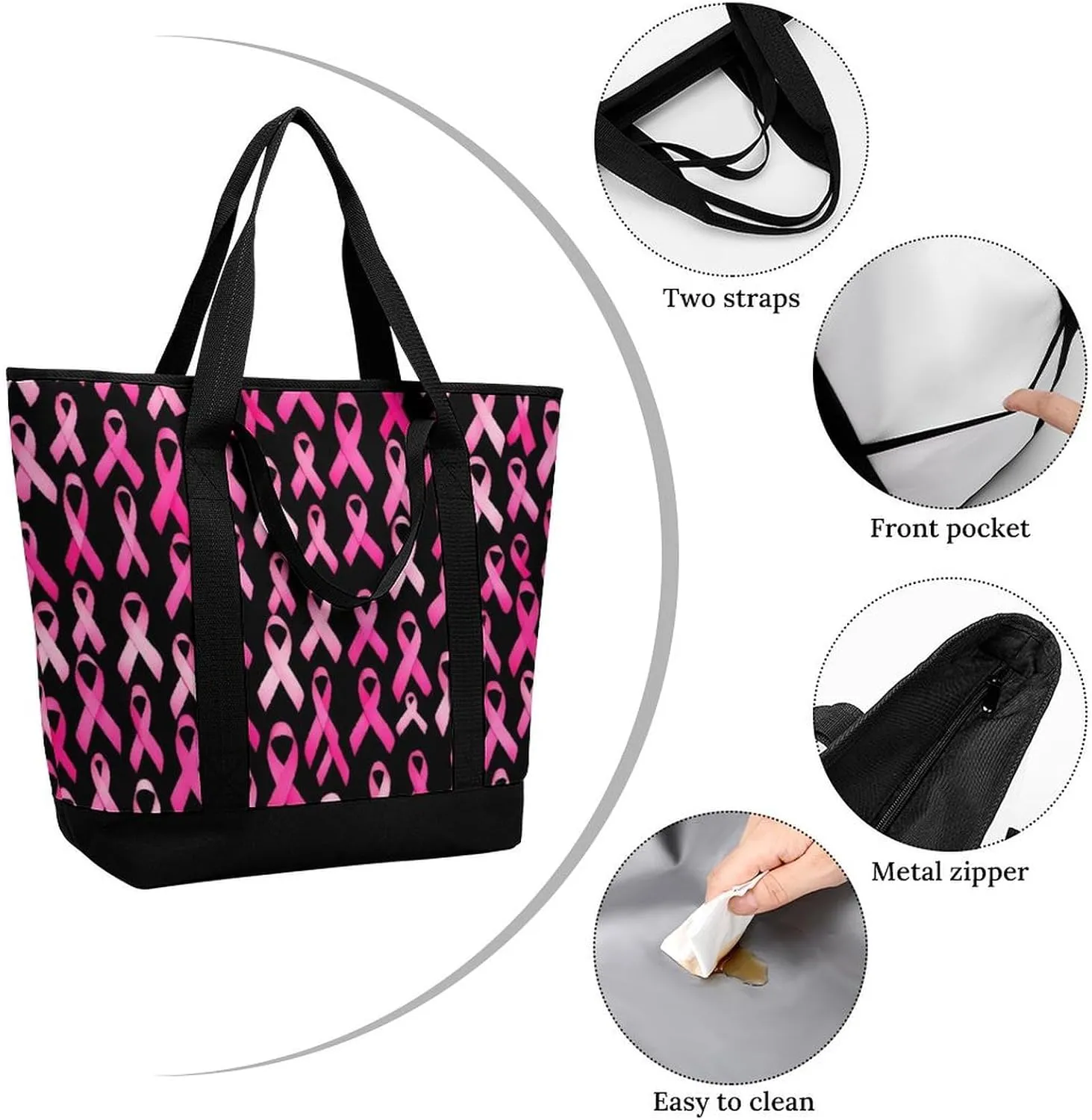 Fashionable Commuter Tote Bag Large Insulated Work Handbag