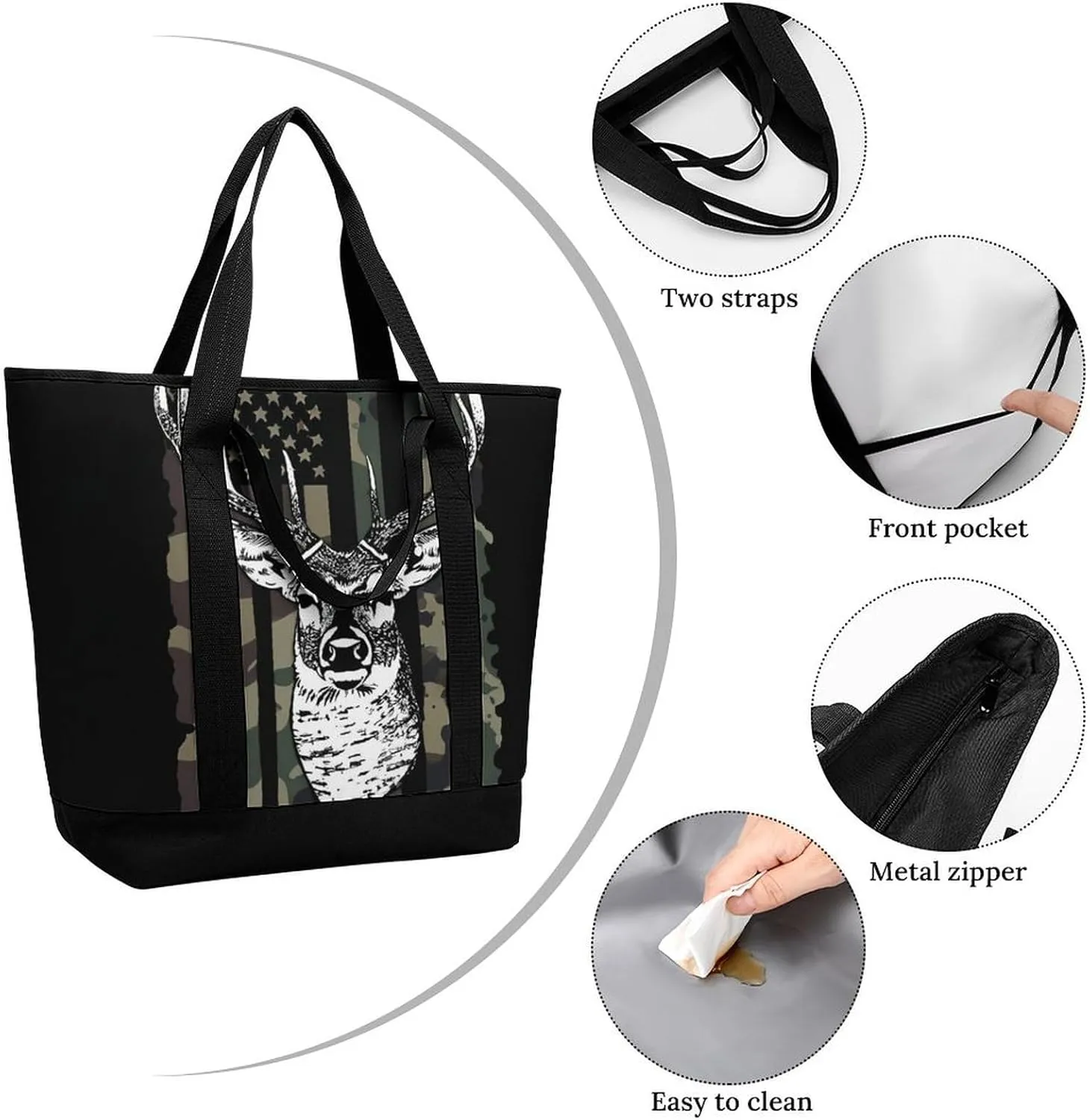 Fashionable Commuter Tote Bag Large Insulated Work Handbag
