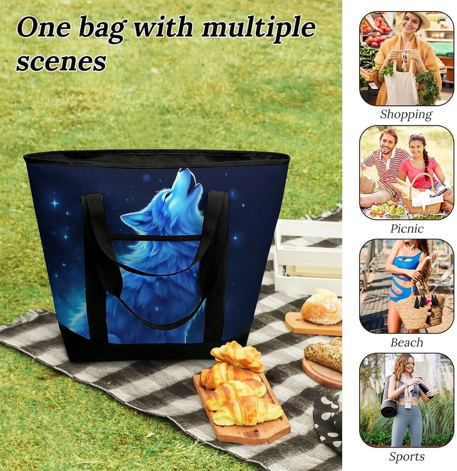 Fashionable Commuter Tote Bag Large Insulated Work Handbag