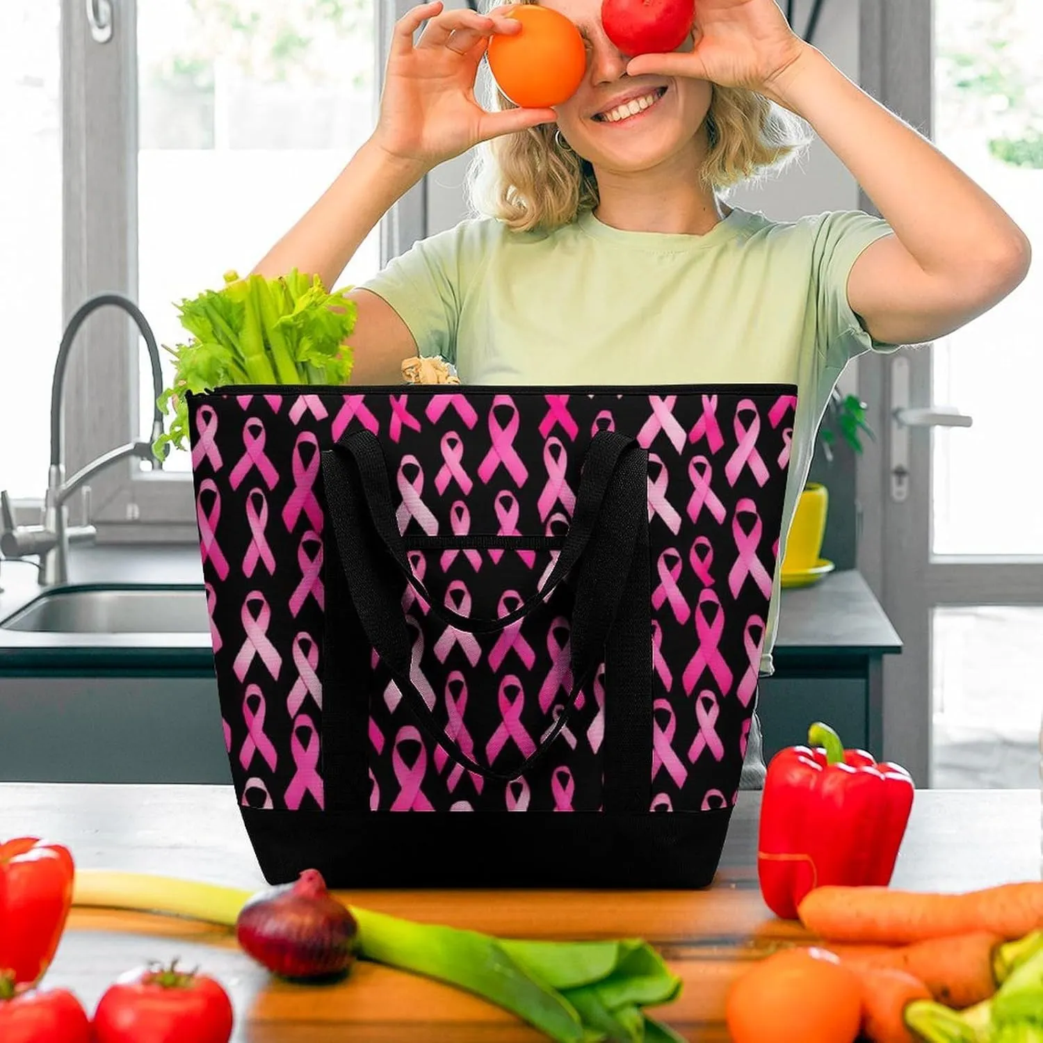 Fashionable Commuter Tote Bag Large Insulated Work Handbag