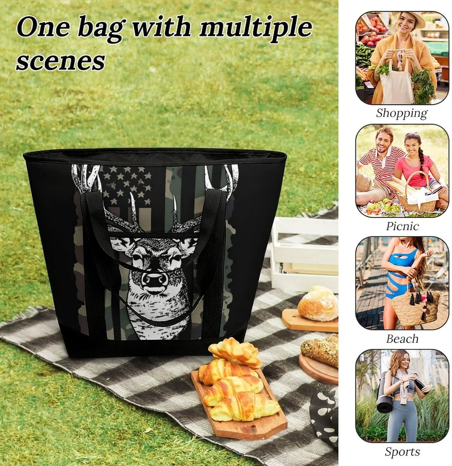 Fashionable Commuter Tote Bag Large Insulated Work Handbag