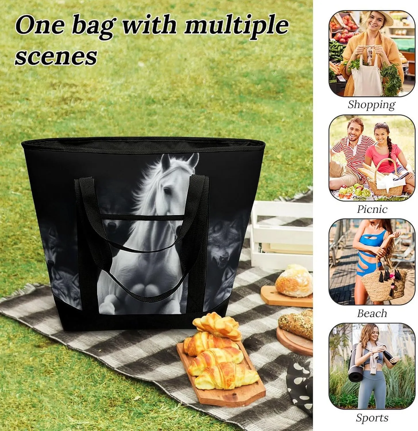Fashionable Commuter Tote Bag Large Insulated Work Handbag