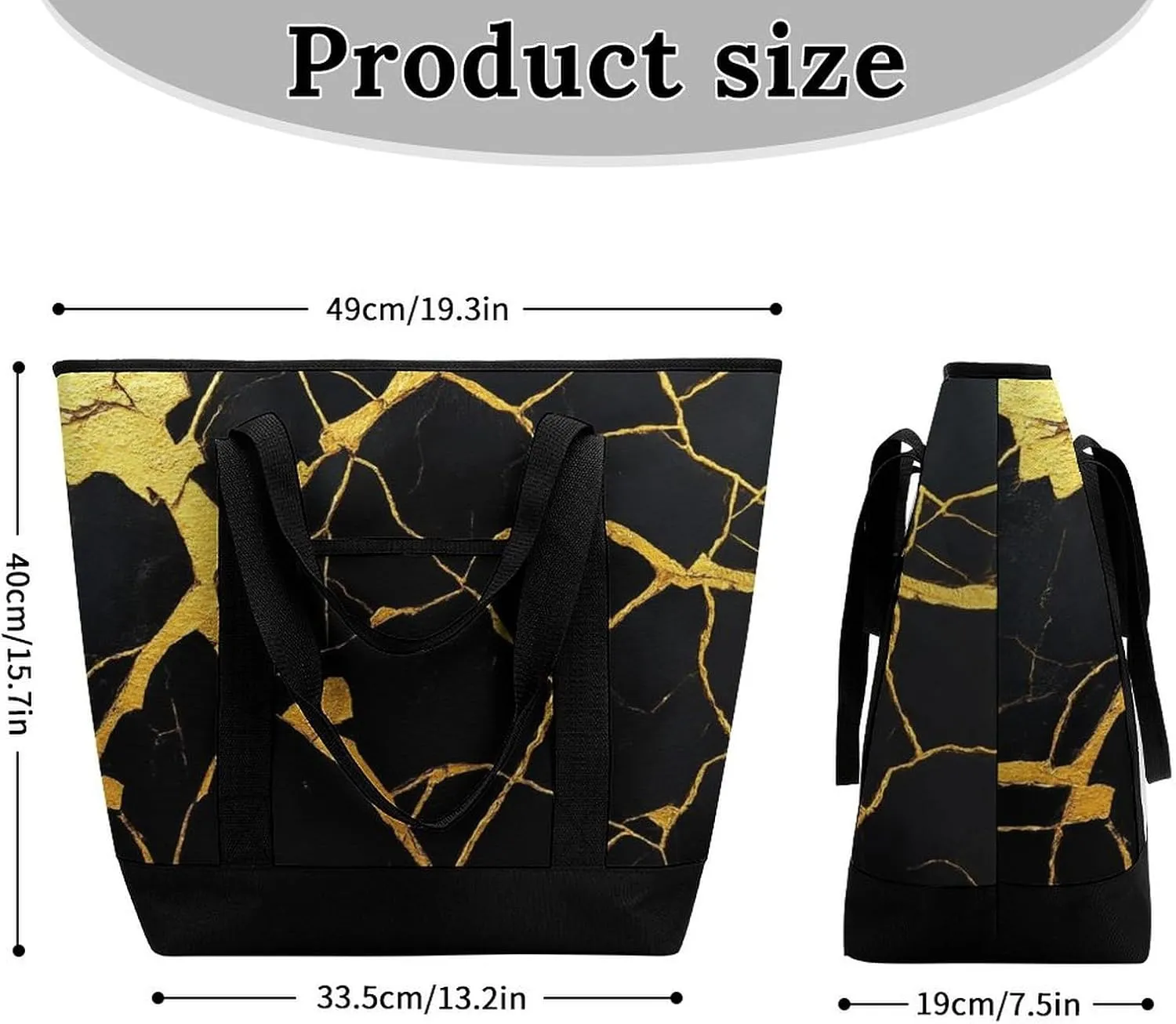 Fashionable Commuter Tote Bag Large Insulated Work Handbag
