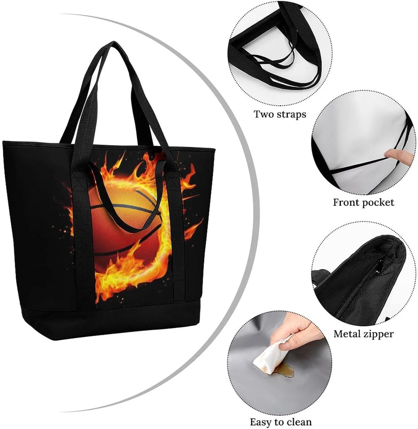 Fashionable Commuter Tote Bag Large Insulated Work Handbag