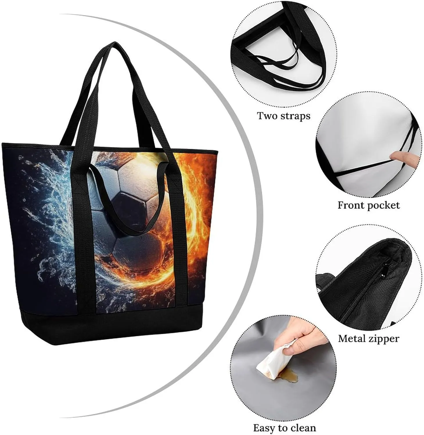 Fashionable Commuter Tote Bag Large Insulated Work Handbag