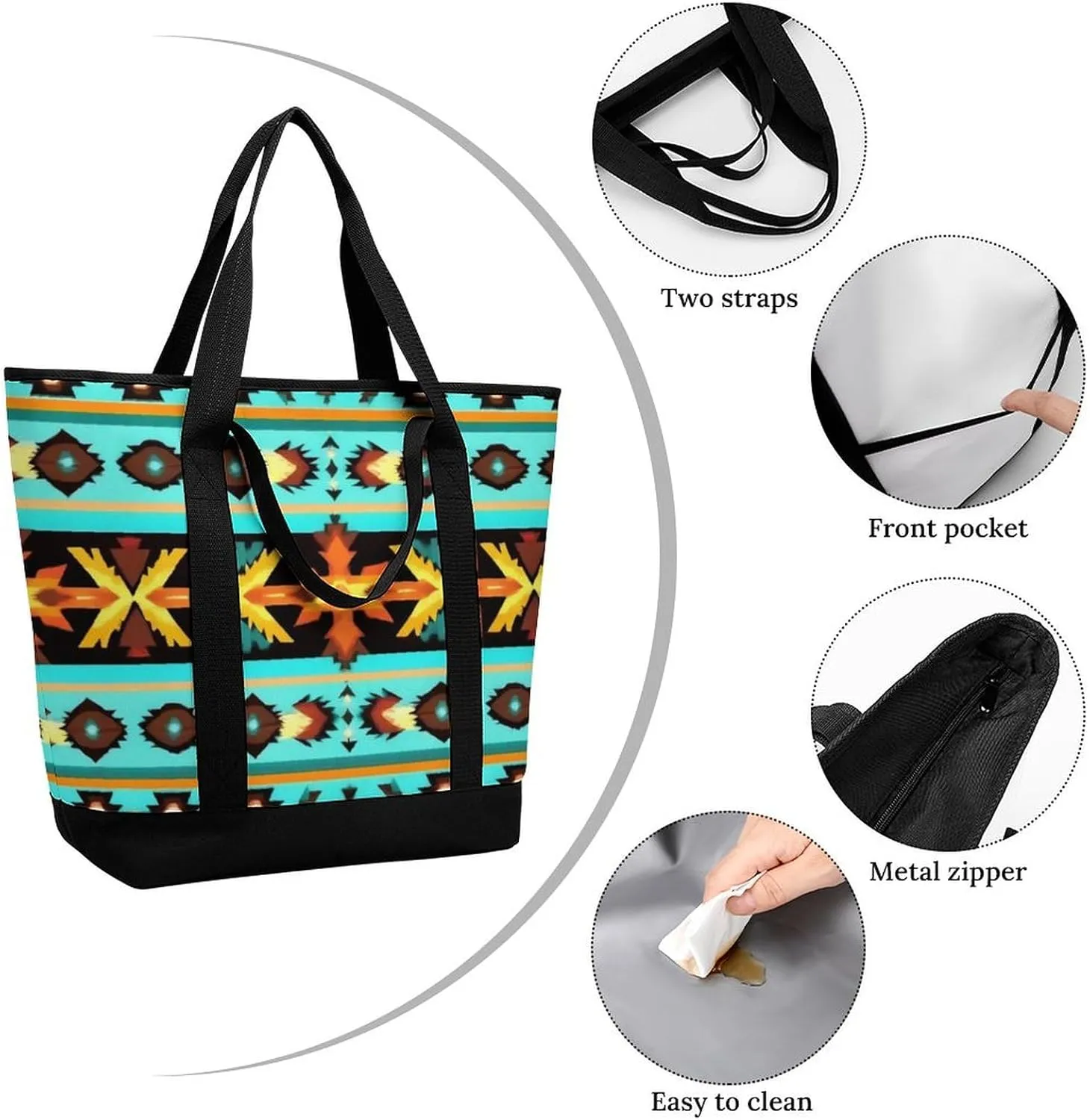 Fashionable Commuter Tote Bag Large Insulated Work Handbag