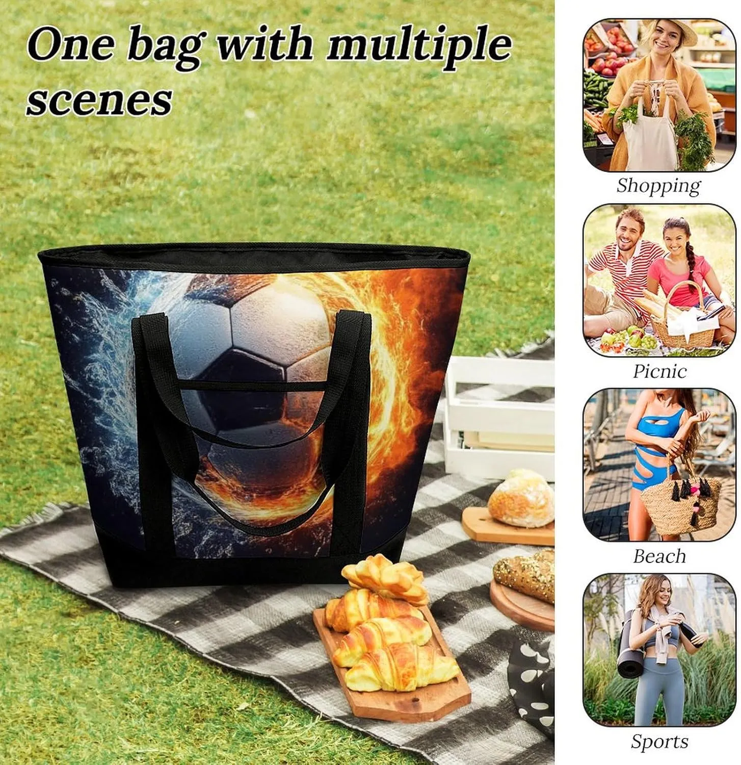 Fashionable Commuter Tote Bag Large Insulated Work Handbag