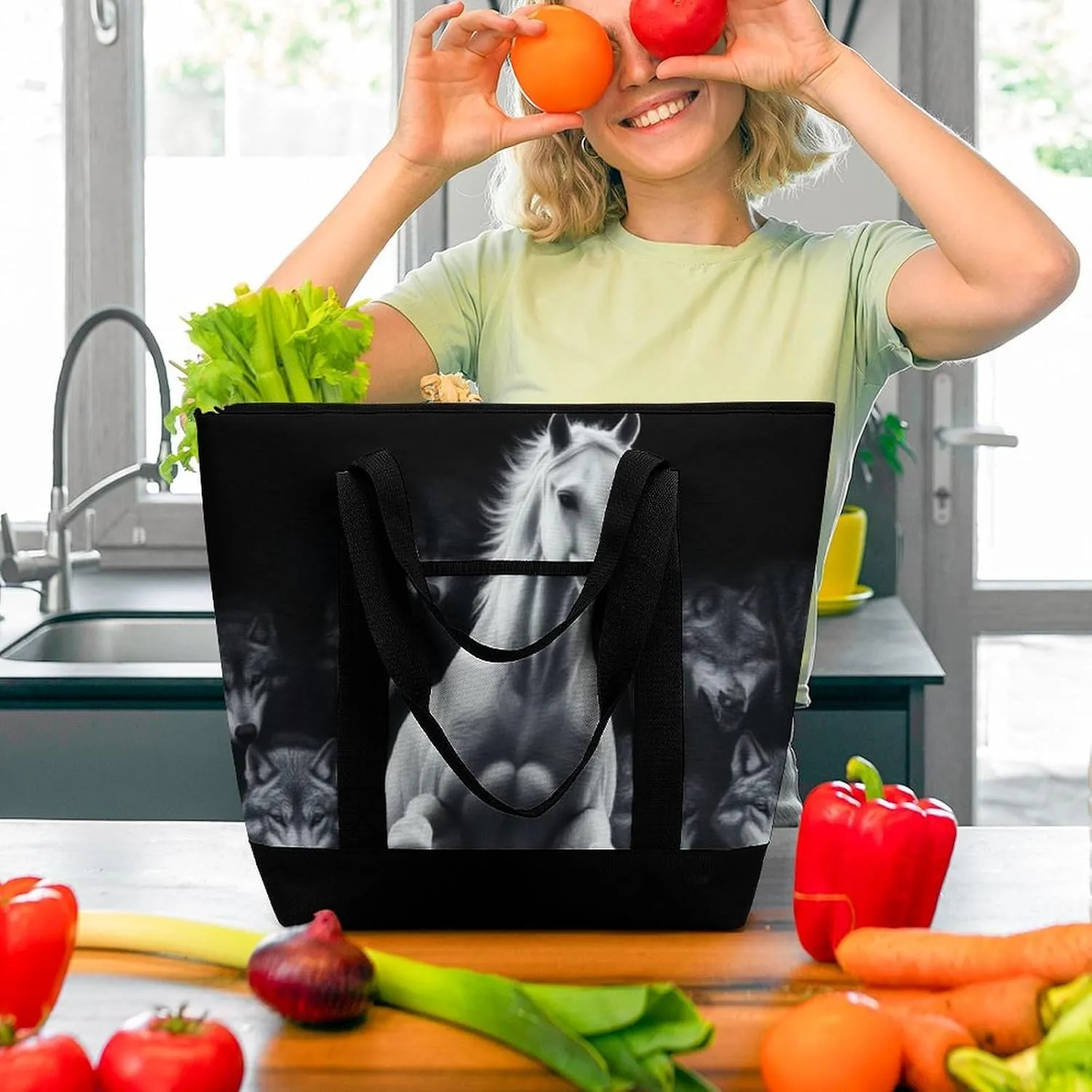 Fashionable Commuter Tote Bag Large Insulated Work Handbag