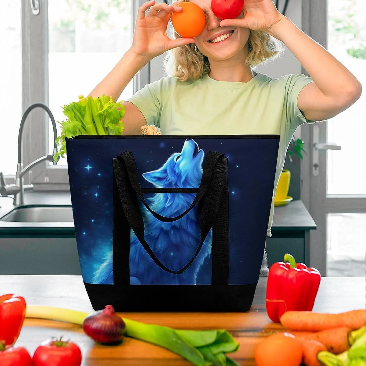 Fashionable Commuter Tote Bag Large Insulated Work Handbag