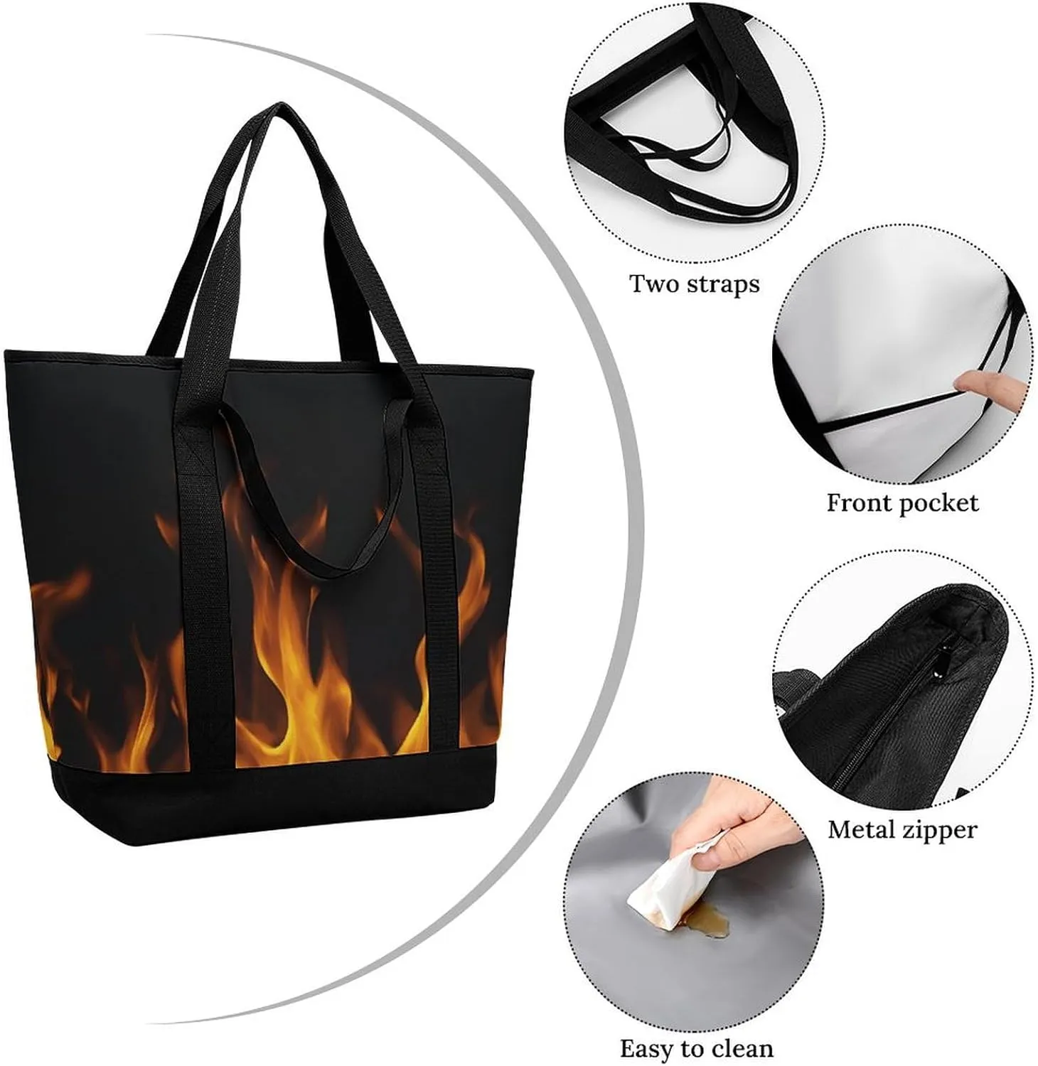 Fashionable Commuter Tote Bag Large Insulated Work Handbag