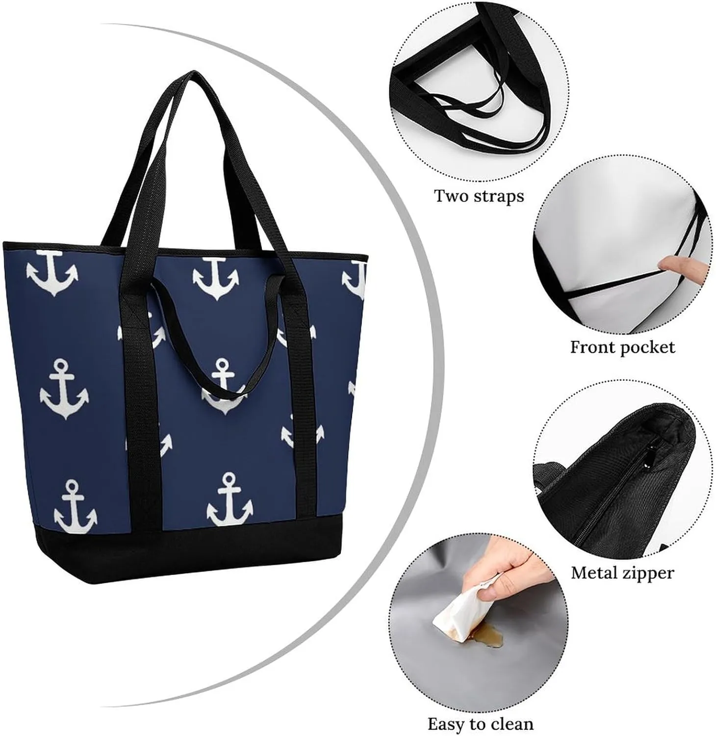 Fashionable Commuter Tote Bag Large Insulated Work Handbag