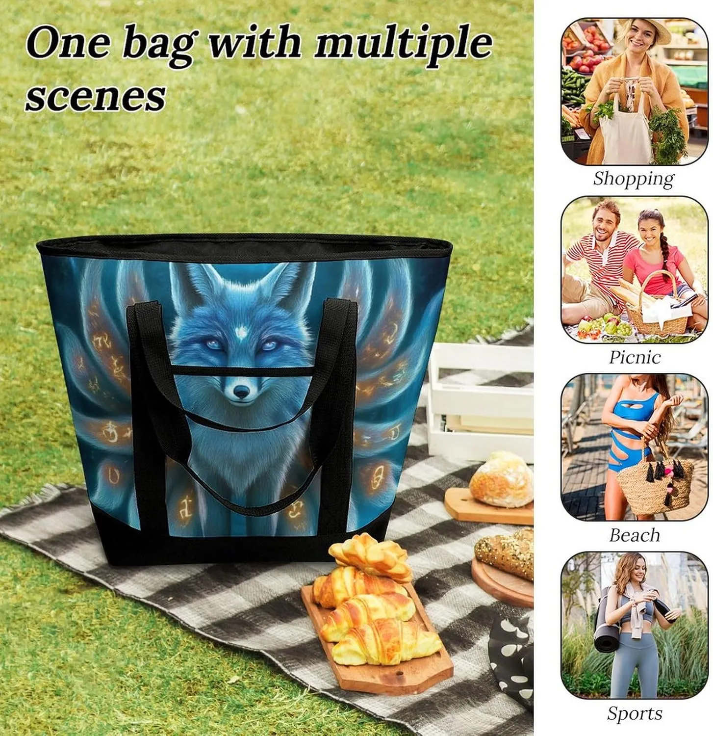 Fashionable Commuter Tote Bag Large Insulated Work Handbag