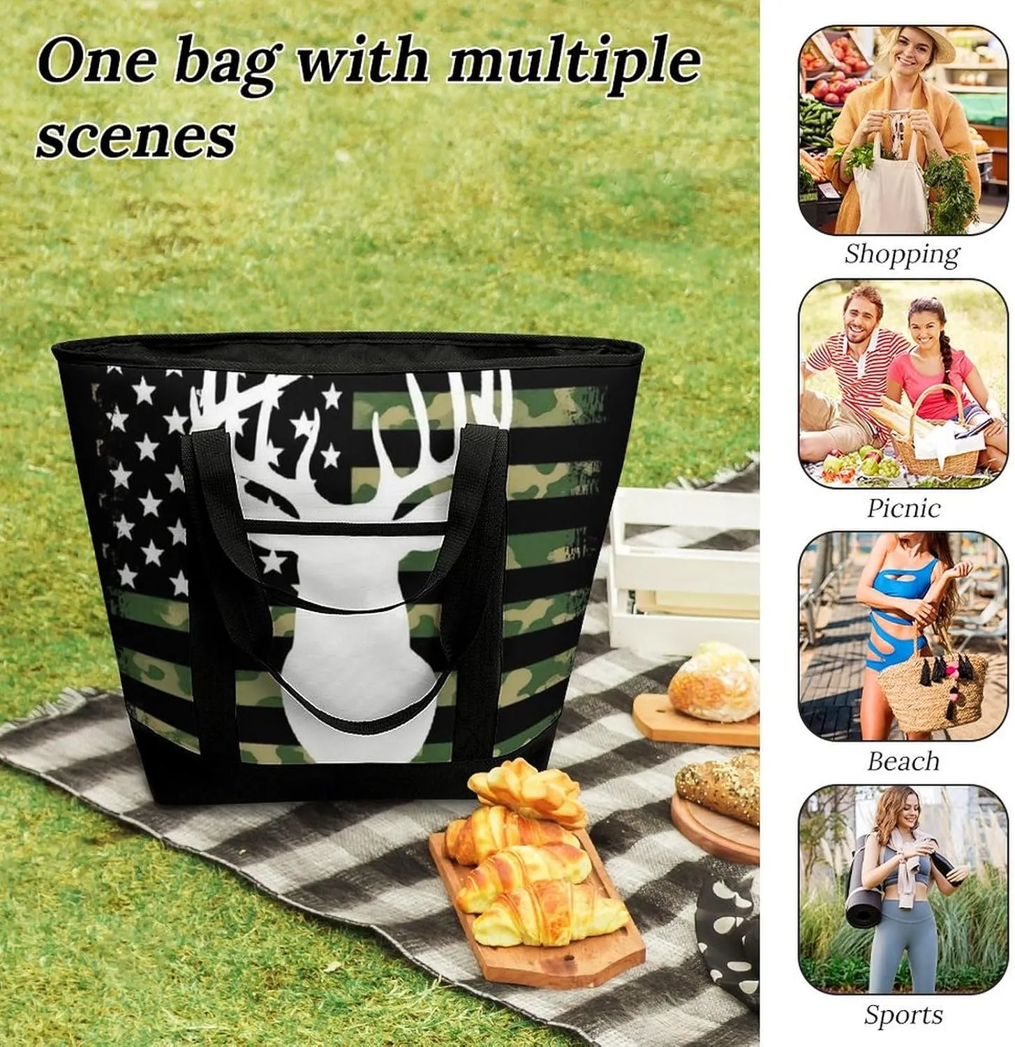 Fashionable Commuter Tote Bag Large Insulated Work Handbag