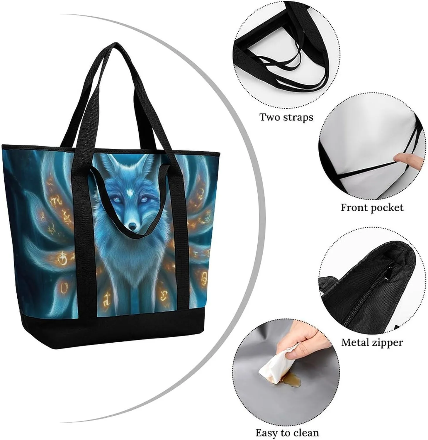 Fashionable Commuter Tote Bag Large Insulated Work Handbag