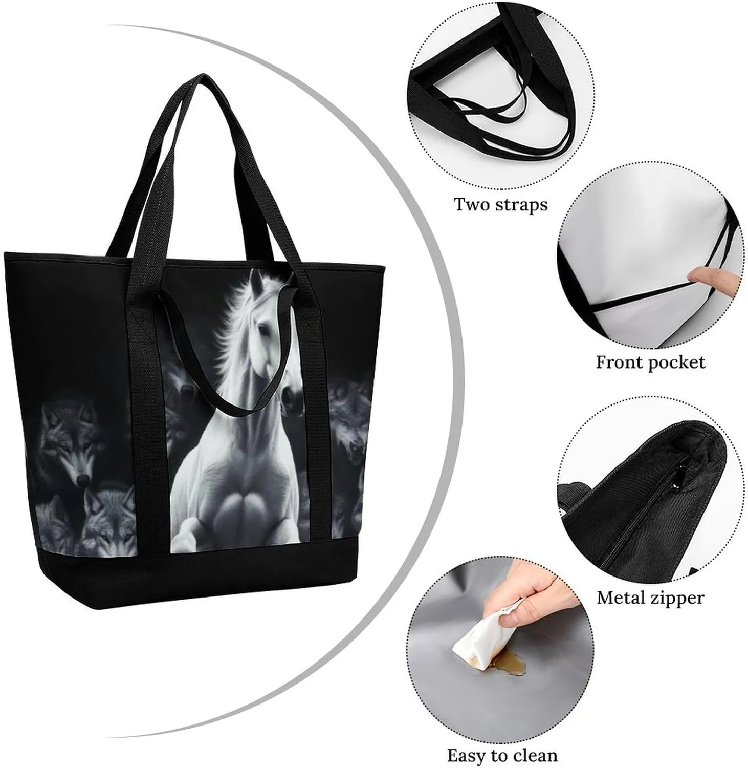 Fashionable Commuter Tote Bag Large Insulated Work Handbag