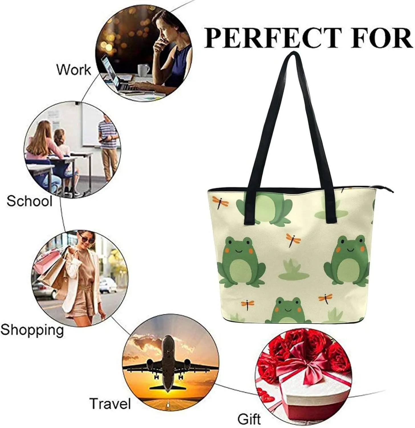 Fashionable Laptop Tote Bag For Women & Men, Large Work Commuter Bag